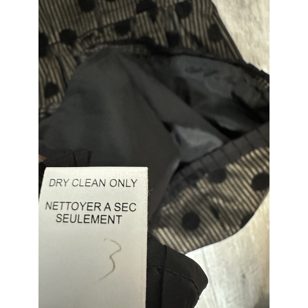 VTG Nanette Lepore Silk Polka Dot Dress Size 2 Black Sheer Stripe Cocktail Party - Picture 15 of 15